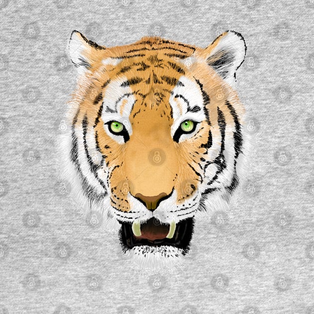 Tiger Face Wildlife Art by macdonaldcreativestudios